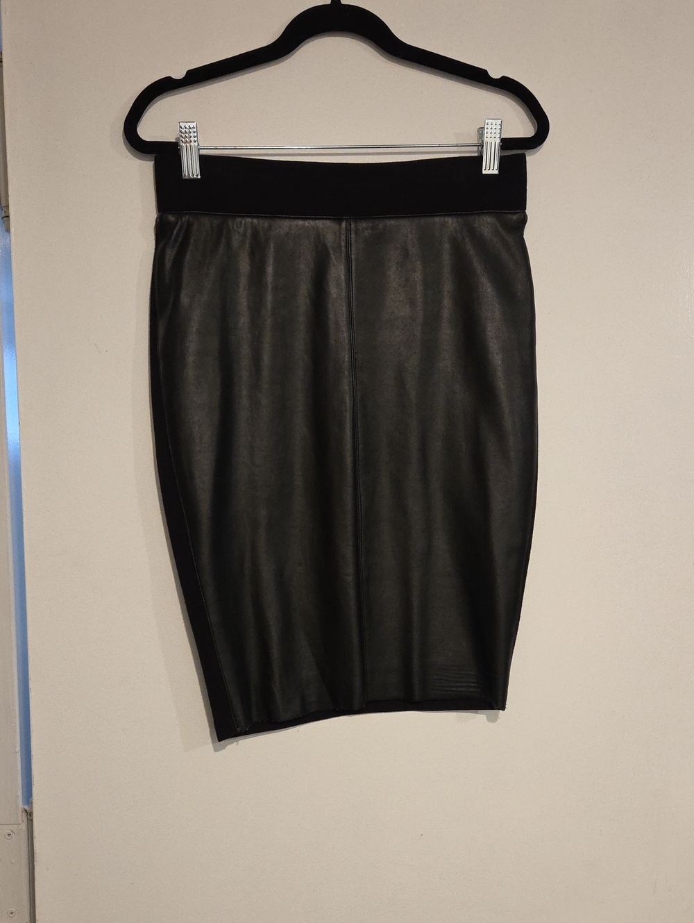 Bailey 44 Black Faux Leather Pencil Skirt